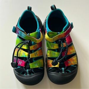 KEEN Newport H2 Rainbow Tie Dye Hiking Sandals Kids’s US 13